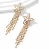 Zirconia Five-Pointed Star Tassel Stud Earrings - Elegant Korean Light Luxury Jewelry