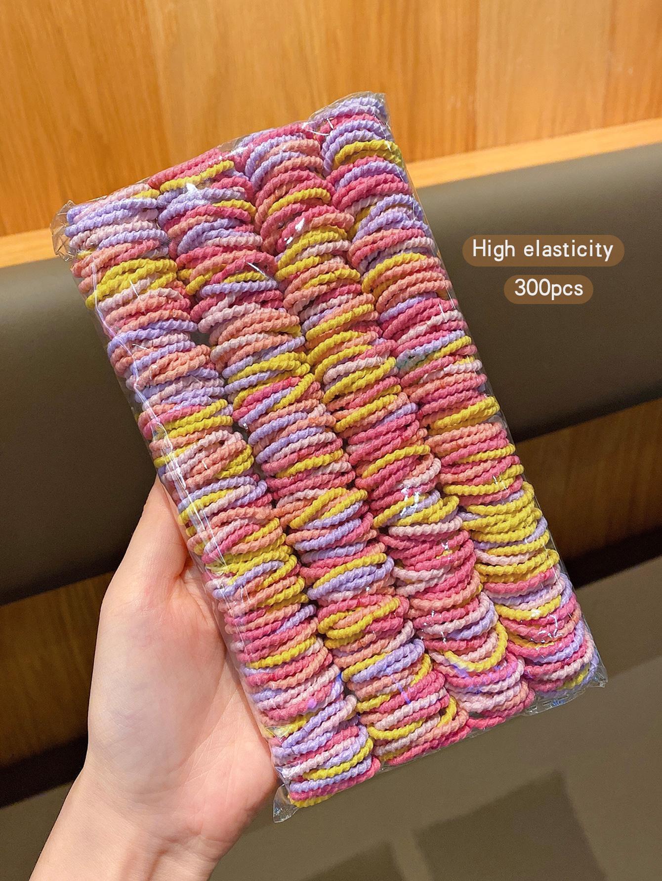 

300 разноцветных маленьких резинок, подходящих для ежедневного использования в качестве резинок для волос и аксессуаров