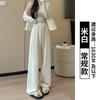 Soft waxy wide-leg pants women's pants women's spring and autumn high-waisted lazy drape casual pants slim knitted glutinous rice pants