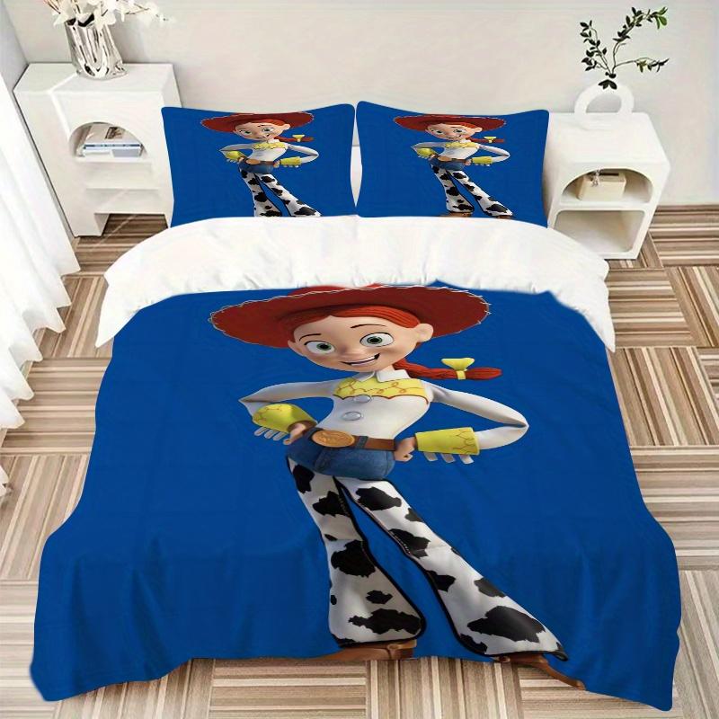 3pcs Toy Story Jessie Cowgirl Pattern Bedding Set, 1* Cover + 2*Pillowcases, Printed Bedding Set, Soft and Comfortable, Suitable for Bedroom D085