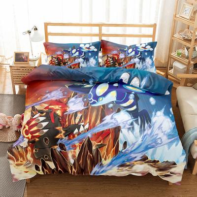 Set Copripiumino Groudon Arte per Bambini King Queen Matrimoniale Completo Singolo Set Biancheria da Letto