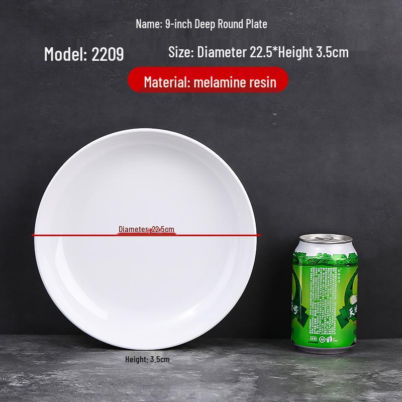 Runde Essteller im Melamin-Porzellan-Stil mit Seidenblumen-Design für Restaurants und Hotels