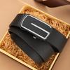 Men's Belt Toothless Automatic Buckle Leather Belt Business Casual Young and Middle Aged Belt Men