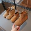 Children's Boots Girls' Ankle Boots Spring and Autumn New Style Girls' ankle Boots Soft-soled Buken Yellow boots