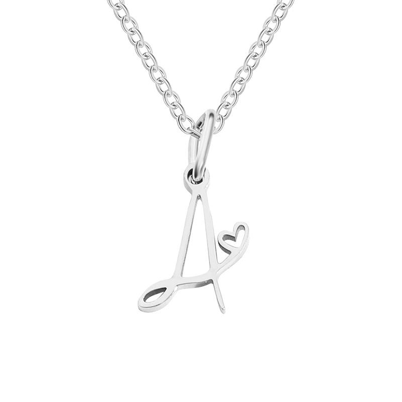 eManco Women's Niche Stainless Steel Letter Clavicle Necklace