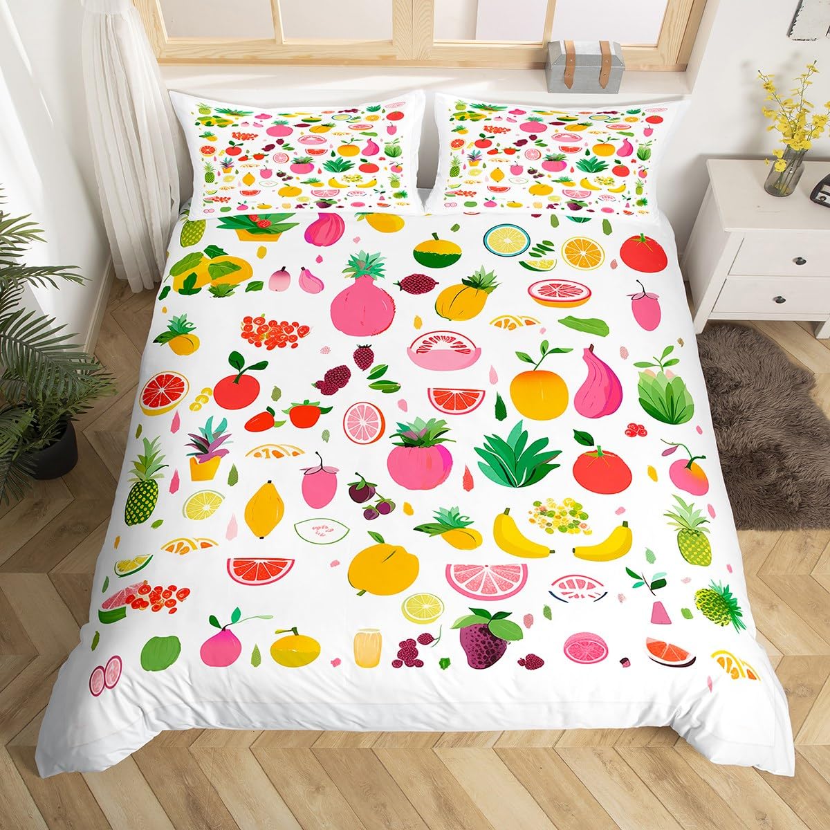 

Red Pitaya Duvet Cover King Queen Dragon Fit Painting Bedding Set Tropical Fits Comforter Cover Modern Art Soft Quilt Cover (135x200cm)