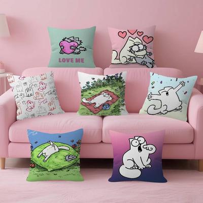 Kawaii S-Simons Cat Anime Pillow Cover Sofa Cushion Cover Home Room Decoration Children Gift