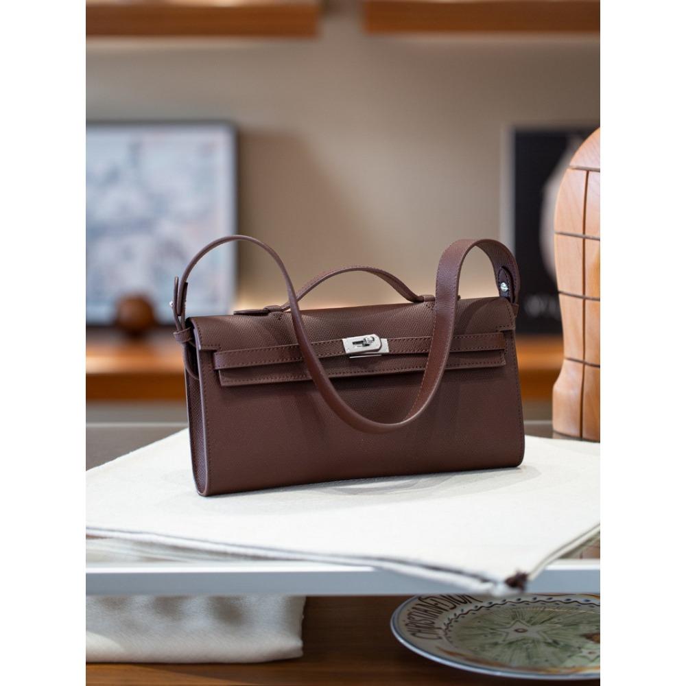 Years New Leather Palm Pattern Crocodile Pattern Cut Clutch Bag Long Armpit Handbag Cross-border