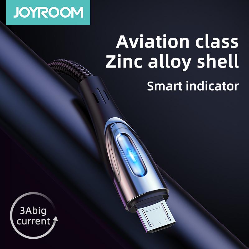 USB-A - microUSB 3A Cable with Charging Indicator, 1.2m Black