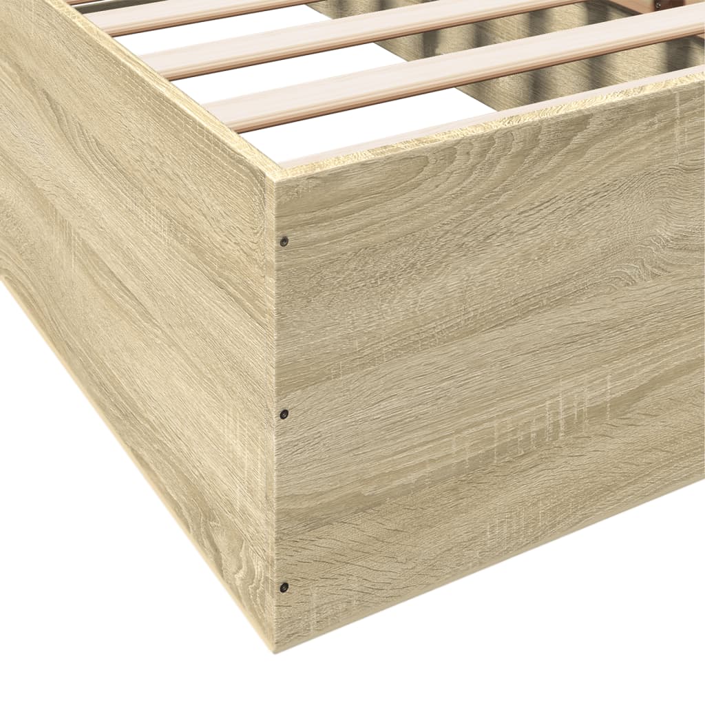 Bed Frame without Mattress Sonoma Oak 75 x 190 cm Wood Based Panel