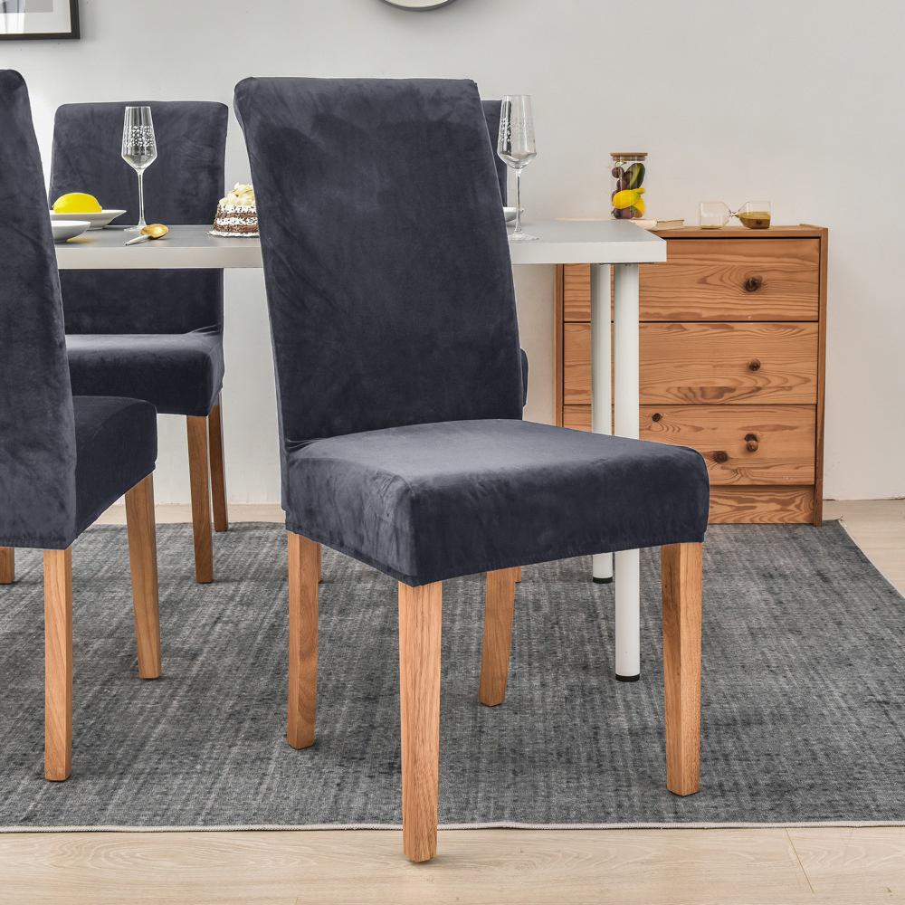 Miękki aksamitny pokrowiec na krzesło jednolite kolory Stretch narzuty na krzesła do jadalni przeciwpyłowe meble Protector na bankietowe biuro weselne