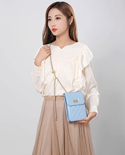 RAKEE Women's Leather Shoulder Bag, Cell Phone Bag, Smartphone Pouch, Crossbody Bag, Wallet Pouch, Stylish Clasp Bag
