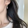 925 Sterling Silver Palace Style Emerald Crystal Earrings Women Simple Pearl Tassel High-end Generous Party Jewelry Gift