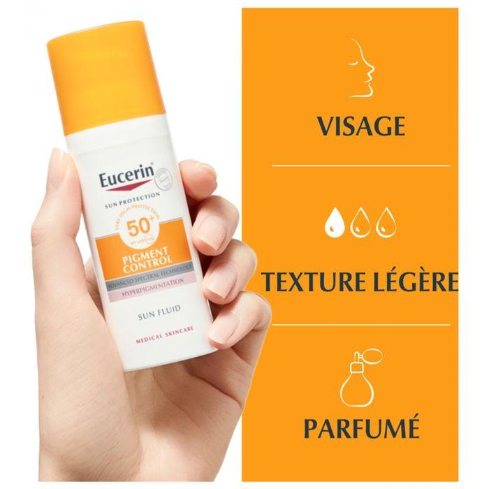 Fluide Solaire - Eucerin - SPF50+ - 50ml - Protection UVA/UVB - Anti-taches Brunes