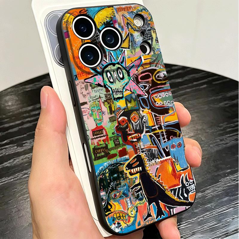 Graffiti Fashion Art Soft Phone Case for iPhone 16 16E 17 Air 15 Pro Max 14 Plus 13 Mini 11 12 7 Black Cover Back Shell
