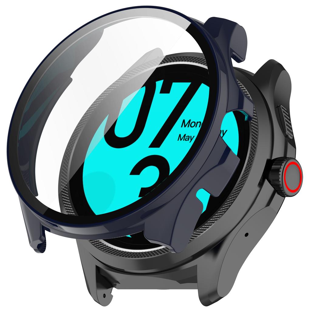 For TicWatch Pro 5 Enduro Watch Case PC Frame Cover with Tempered Glass Screen Film