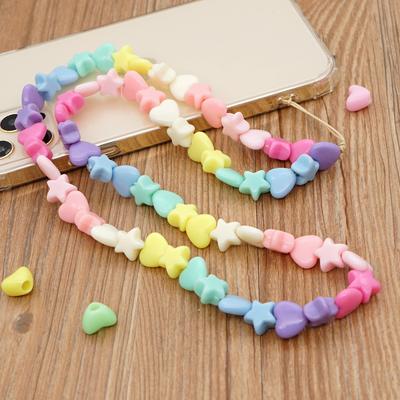 2025 Neue Rosa Fünfzackiger Stern Perle Handykette Harz Smiley Perlen Handyband für Frauen Schmuck
