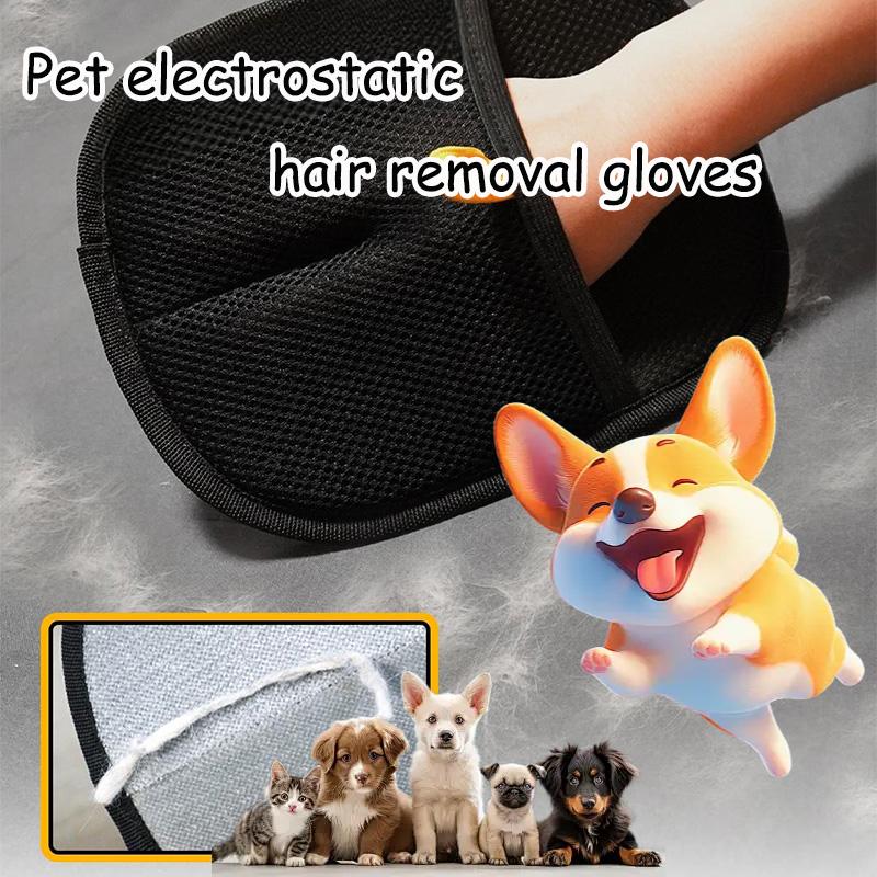 Pet Electrostatic Hair Removal Brush Reusable Double-sided Grooming Gloves For Pets Remove Cleaning Hair Water-washing Glove New