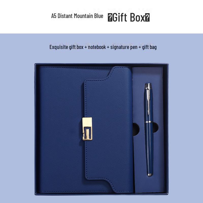 

Подарочный набор из блокнота и термоса формата А6 из искусственной кожи с возможностью персонализации страниц для записей встреч