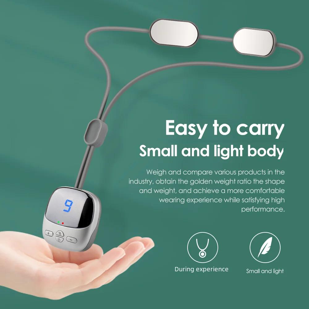 Hanging Neck Massager EMS Mini Electric Cervical Neck Massager Portable Deep Tissue Pulse Muscle Massage Relaxation Device