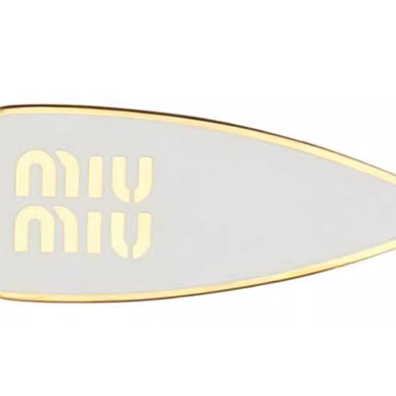 MIU MIU Engraved logo Enamel Hair Clip Women's 5IF1472F6TF0009