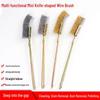 Stainless Steel Wire Brush with Bent Head and Iron Handle for Rust Removal