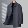 Middle-aged Double-sided Woolen Cashmere Coat for Men, Medium-length Winter Woolen Woolen Windbreaker, Thick Coat for Middle-aged and Elderly Dads