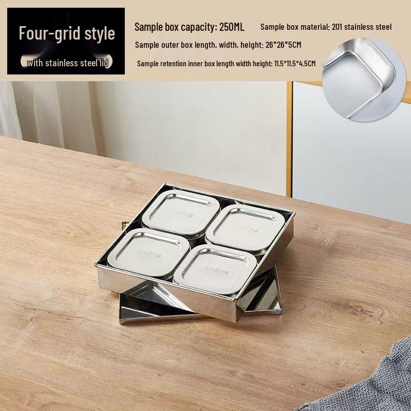 Drainable 304 Stainless Steel Food Sample Storage Box