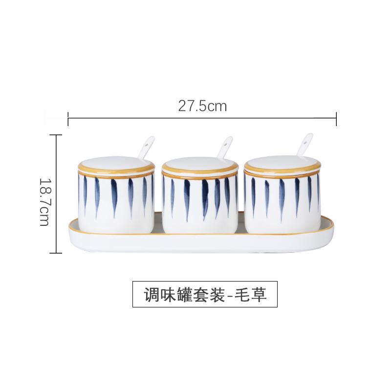 

3 шт./набор керамических банок для соли, перца чили, с поддоном для ложки, окрашенная емкость для хранения специй, глазурованные фарфоровые банки, кухонные принадлежности
