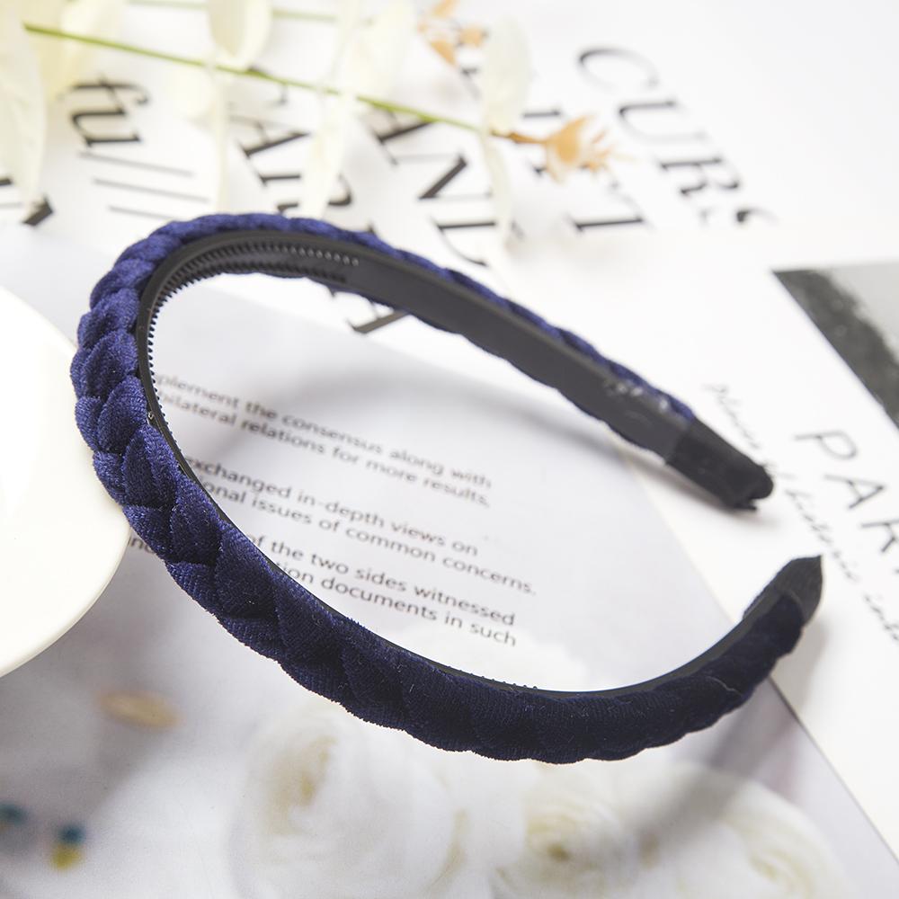 Weaving Hairbands Women Braided Velvet Headbands Hair Hoop Bands Elastic Fashion Bezel Non-Slip Headdress Bezel Hair Accessories