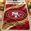Flannel BlanketSan Francisco 49ers Custom Name Text Personalized Soft Warm Throw Blanket Home Decor Gift