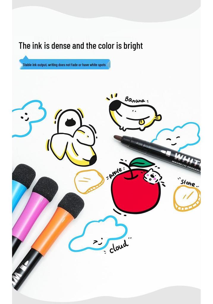 Letu 8830A Magnetic Whiteboard Marker with Eraser - Eco-friendly, Colorful, Easy-to-Erase Pen for Children & Students