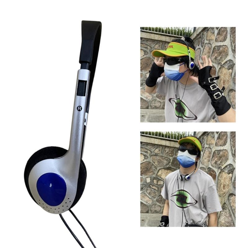 Comfortable Wearing Noise Reduction Portable Headphone Wired Headset Earbud 3.5mm Clear Headset Photo Props Personality