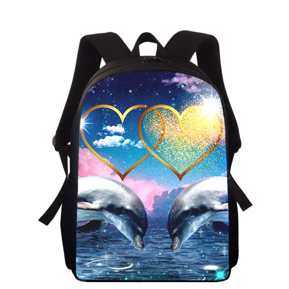 Dolphin Animal 16" 3D Print Kids Backpack Primary School Bags for Boys Girls Back Pack Students School Book Bags