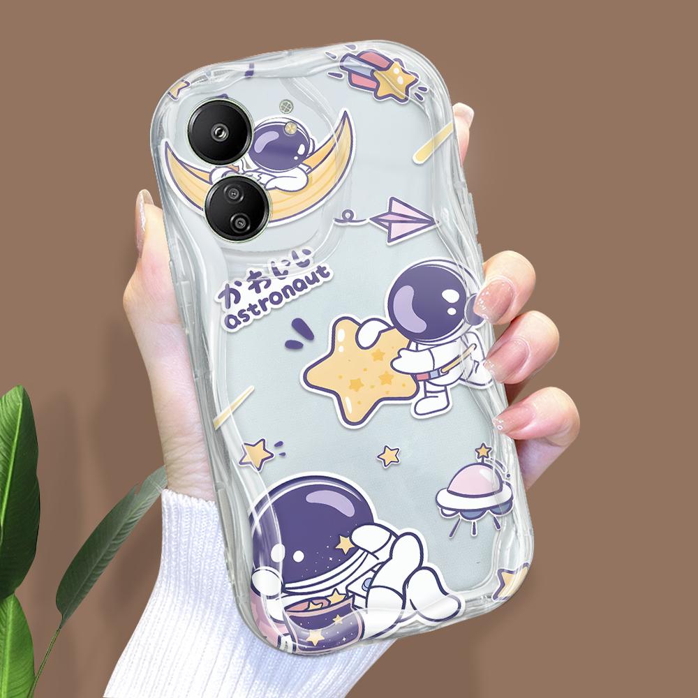 Cute Cartoon Pattern Cream Texture Casing Wavy Edge Soft Silicone Cover Phone Case for Xiaomi Redmi