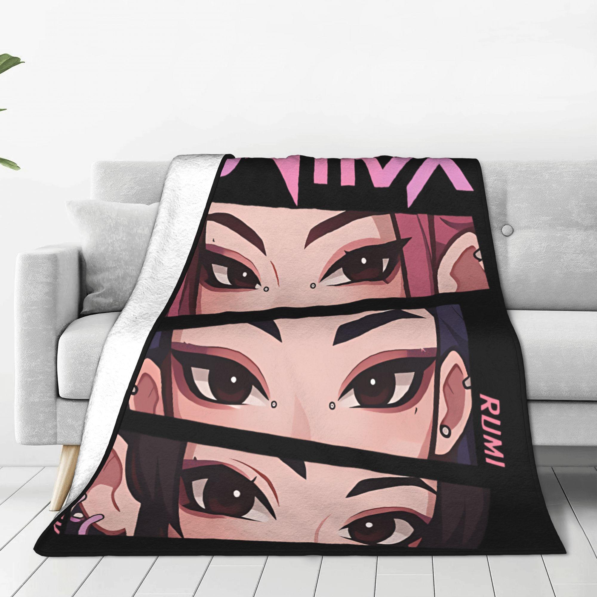 

Kpop Мисливці на Демонів Фланелева Ковдра Зимова Супер Тепла Плед для Хлопчика Дівчинки Диван Крісло Смішне Покривало Покривало для Дивана Ліжка 127x153cm