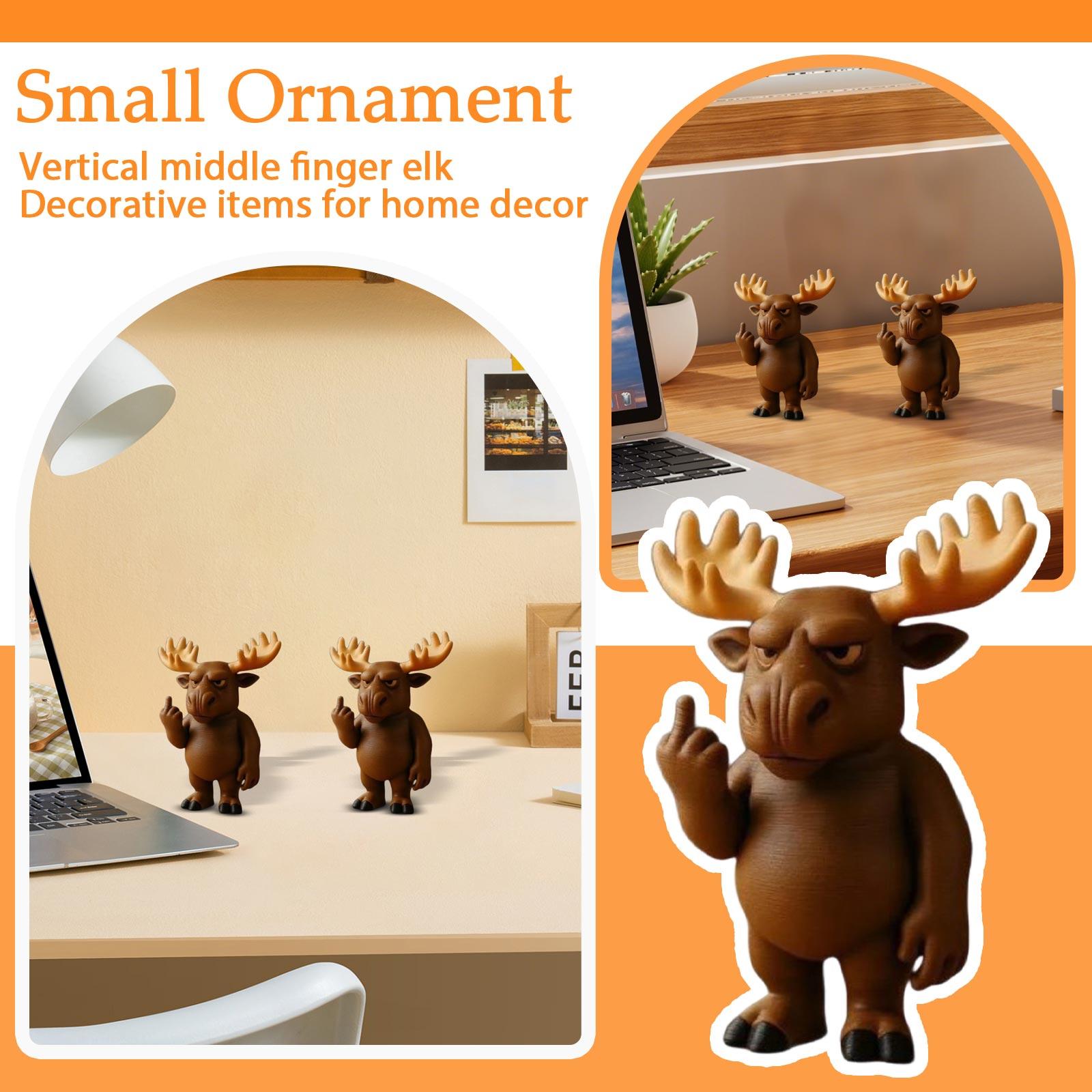 Вертикальное украшение в виде лося со средним пальцем для украшения дома One Size