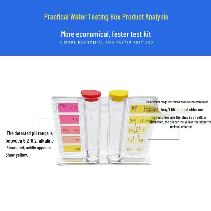 Swimming Pool Water Quality Test Kit: OTO for Residual Chlorine, Acidity, and PH Value Testing.