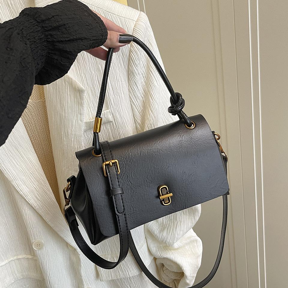 2025 Retro Minimalist One-Shoulder Crossbody Handbag - Trendy Niche Design Women's Bag