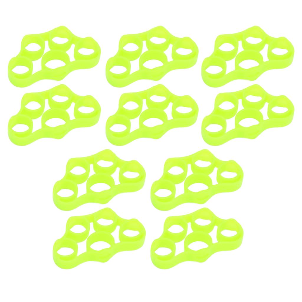 10Pcs Finger Exerciser 6.6LB Green Soft Flexible Silicone Portable Skin Friendly Finger Stretcher