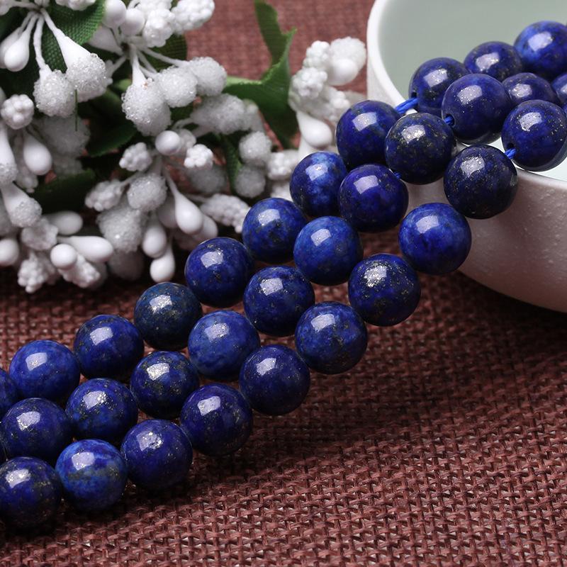 

Hongchu Crystal Natural Afghan Lapis Lazuli Loose Beads Round beads Semi-Finished Products DIY Accessories 3mm（Each one130Left and