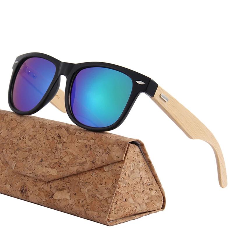 Retro Wood Sunglasses Men Women Bamboo UV400 Gold Mirror Sport Goggles Brand Design Sun Glasses Shades
