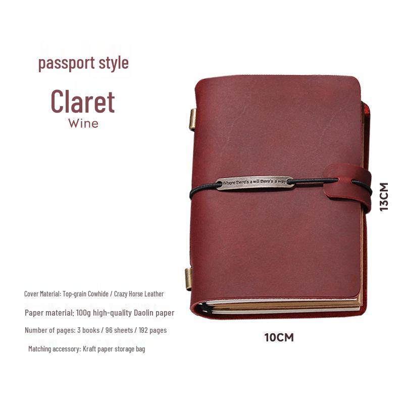Echtes Leder Retro Reise-Notizbuch - Crazy Horse Finish, Hochwertiger Business-Planer mit eingraviertem Logo