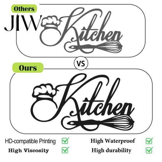 Kitchen Tile Stickers Minimalist Wall Stickers, Waterproof PVC Decals with Handwritten Chef Hat Durable Art And Egg Beater Design, Modern Removable