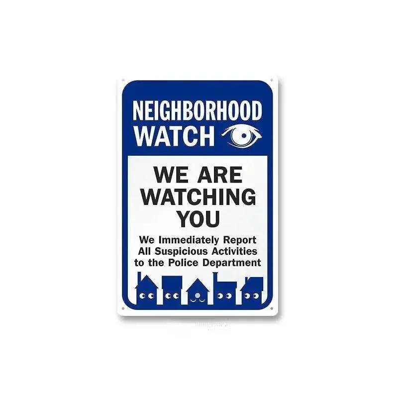 Tin Sign No Trespassing Warning Sign 24 Hour Video Surveillance Metal Board Poster Bar Home Decor Plate Warn Signs Wall Plaques
