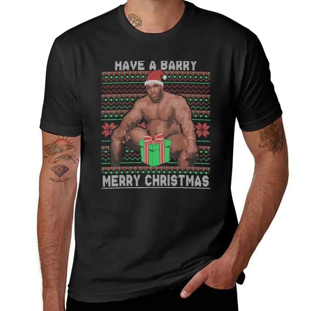 Have a Barry Merry Christmas Meme Ugly Sweater T-Shirt Boys Whites Customs Animal Prinfor Boys Designer T Shirt Men