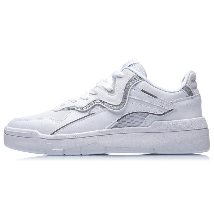 New LiNing Wave SPWV Lite Coverage Anti Slip And Wear Resistant Low Top Skateboard Shoes White Gray AGCR037-1