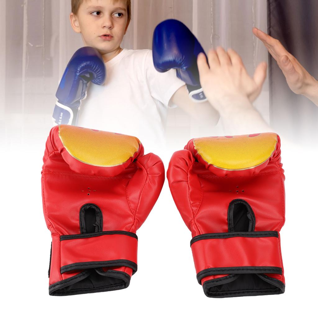 Boxing Gloves and Punching Mitts Set for Kids PU Leather Boxing Training Set with Hand Wraps for Karate Muay Thai Taekwondo