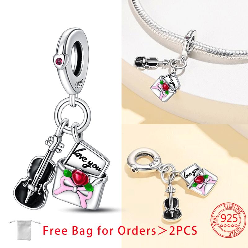 Original Copper Dress Lipstick High Heels Red Wine Air Balloon Charms Beads Fit Diy Women Jewelry Bracelet Fine Gift