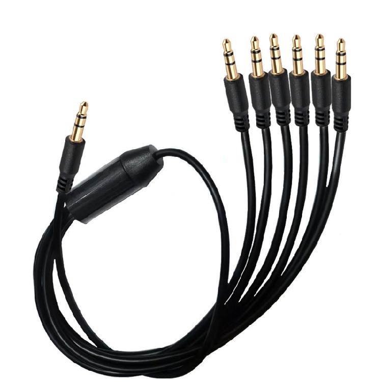 Convenient 3.5mm Audio Splitter Cable Male Male Extension for Speaker Projector